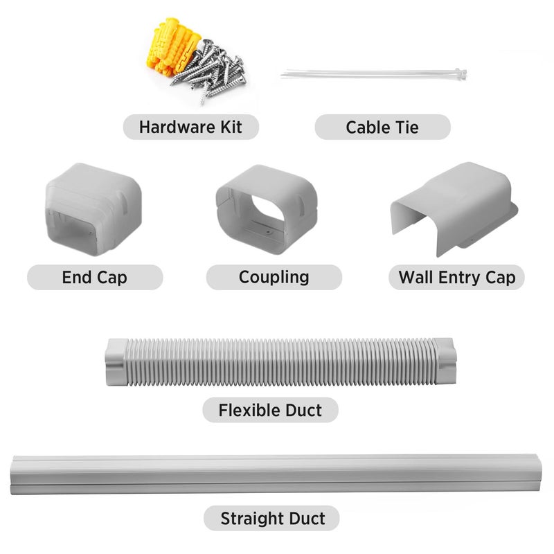 TURBRO 3â€™â€™ W Ã— 7.5â€™ L Decorative PVC Line Cover Kit for Mini Split and Central Air Conditioners, AC Heat Pumps Systems - Image 3